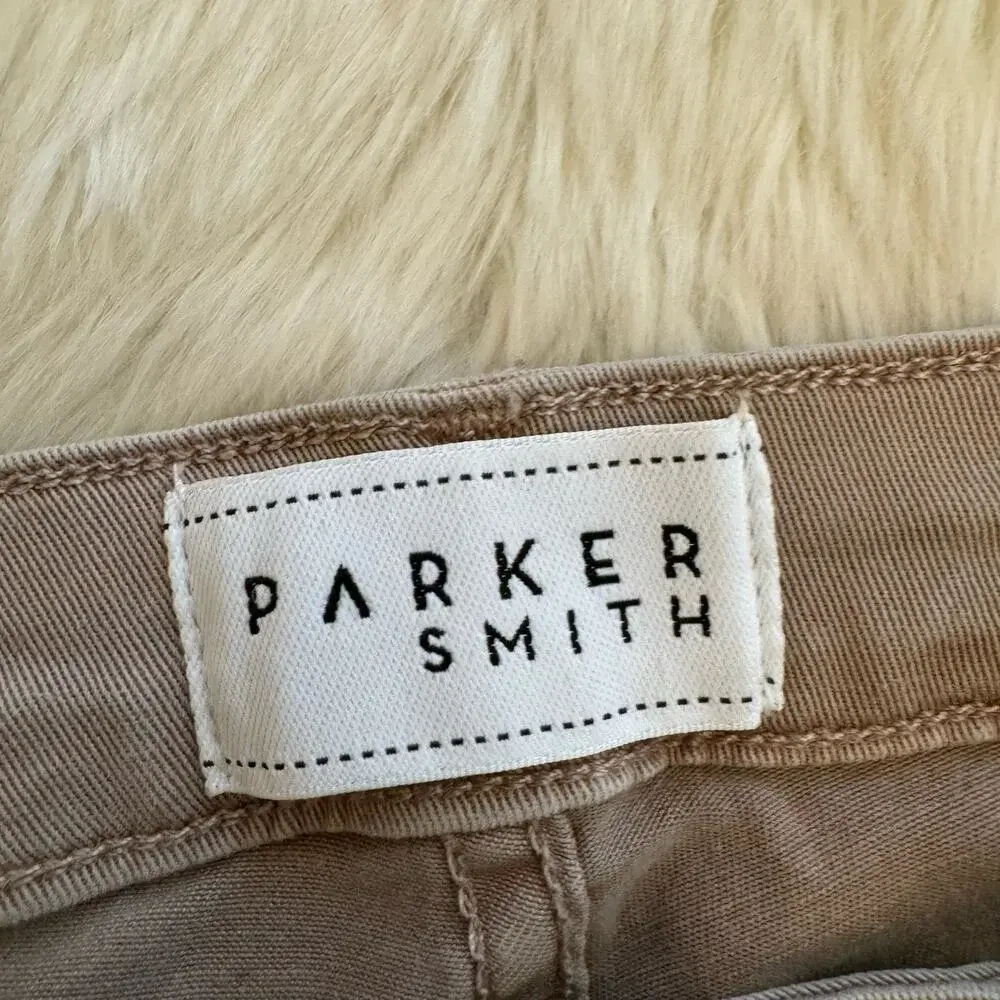 Parker Smith Raw Hem Tan Skinny Jeans 27